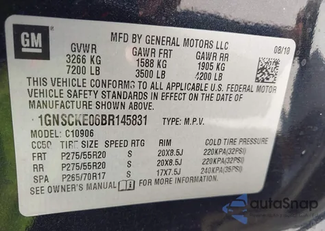 2011 Chevrolet Suburban 1500 Ltz from USA, damaged, VIN 1GNSCKE06BR145831